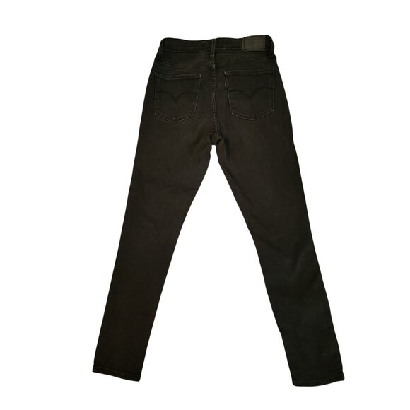 Levis 721 High Rise Skinny Jeans Womens 29W 28L Black Denim - Picture 2 of 4